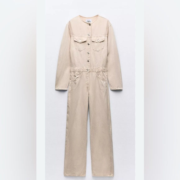 Zara Pants - Nwt- zara- linen blend jumpsuit-XS